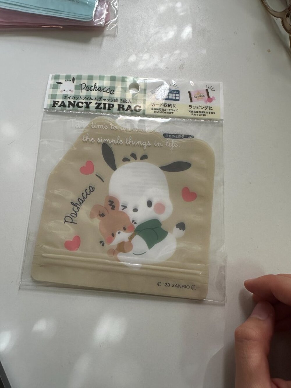 NEW  Pochacco Die Cut Plastic Ziploc Zip Top Bag